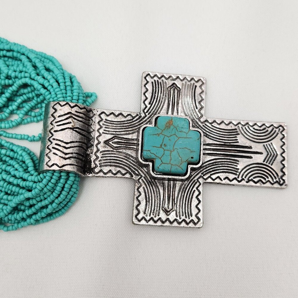 Beaded Cross Necklace #726 - Picture 8 of 16